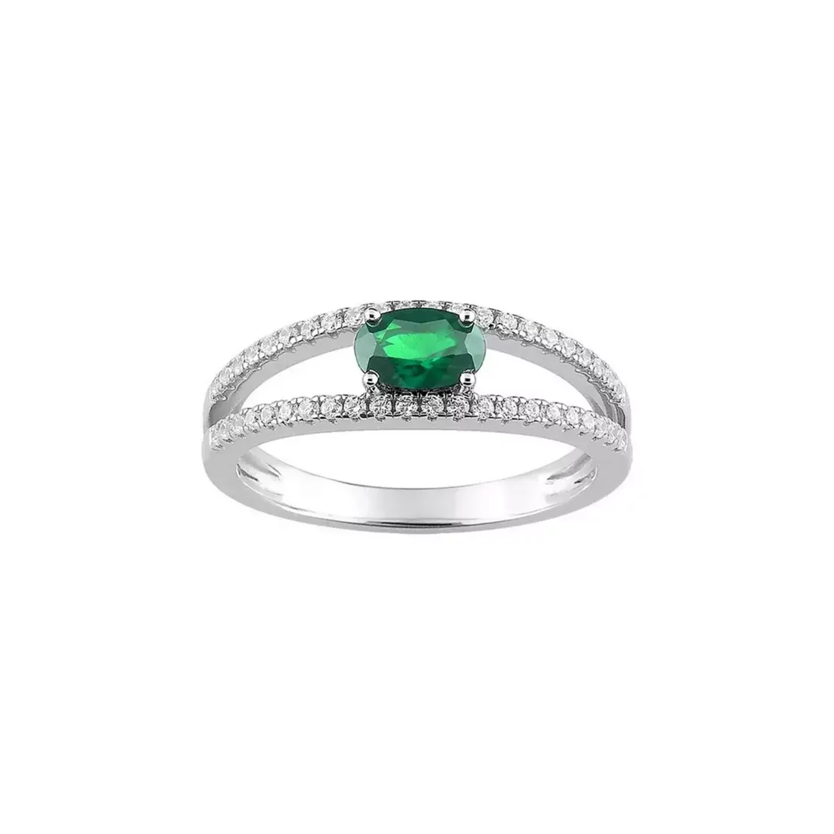 Tousmesbijoux Bague Femme Emeraude Or 18 Carats Diamant 0 22