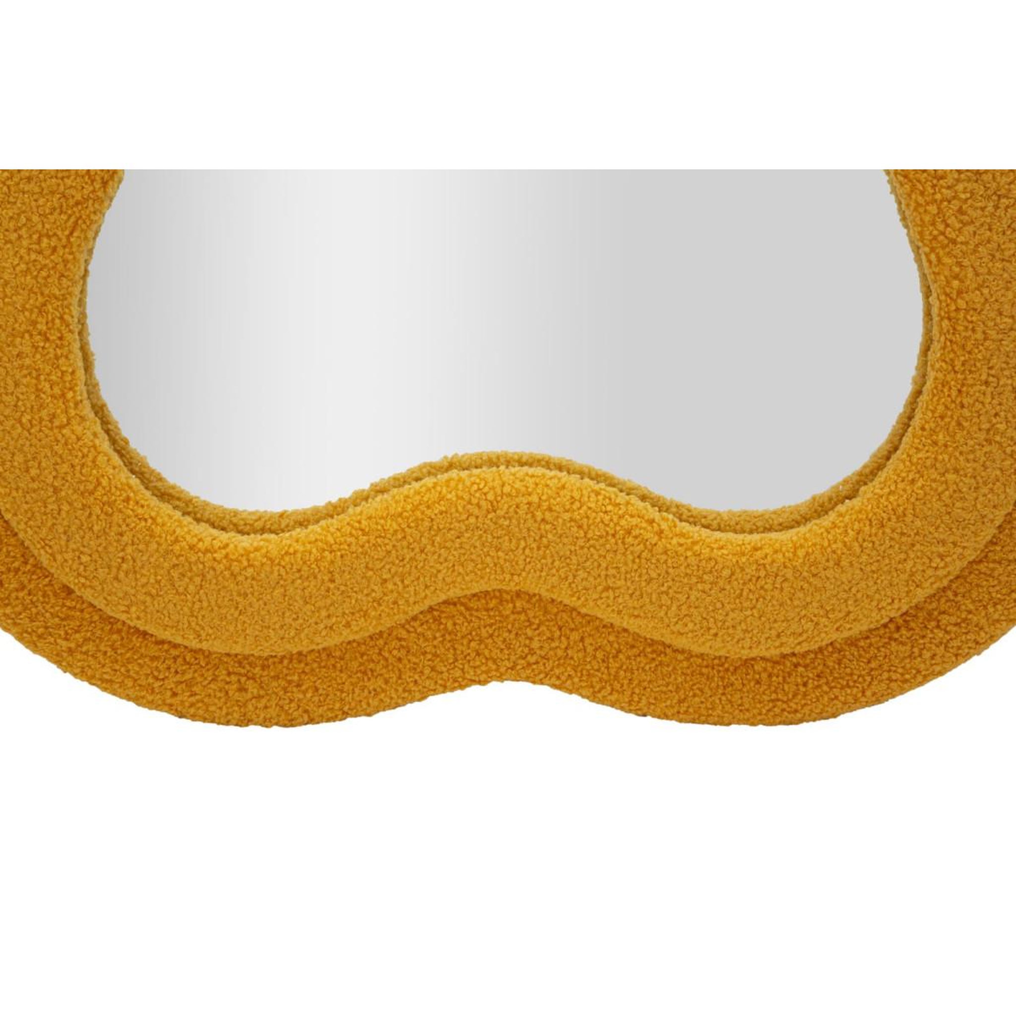 Voir la diapositive 5 : Paris Prix Miroir mural en tissu bouclé  teddy  160cm moutarde