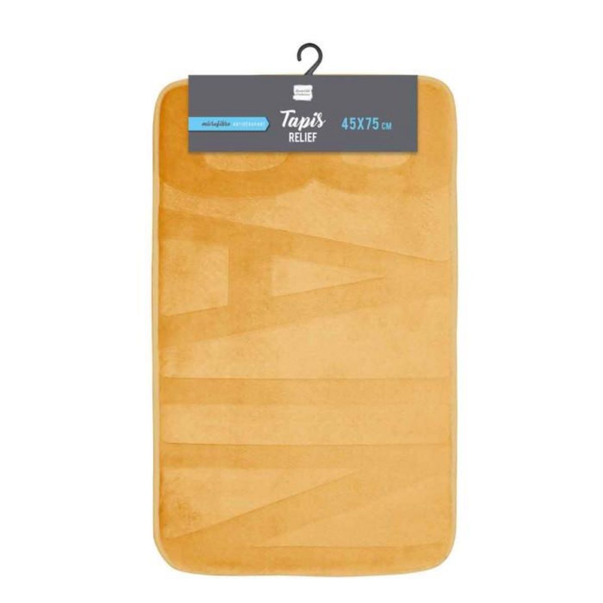 Paris Prix Tapis de Bain Microfibre  Relief  45x75cm Ocre