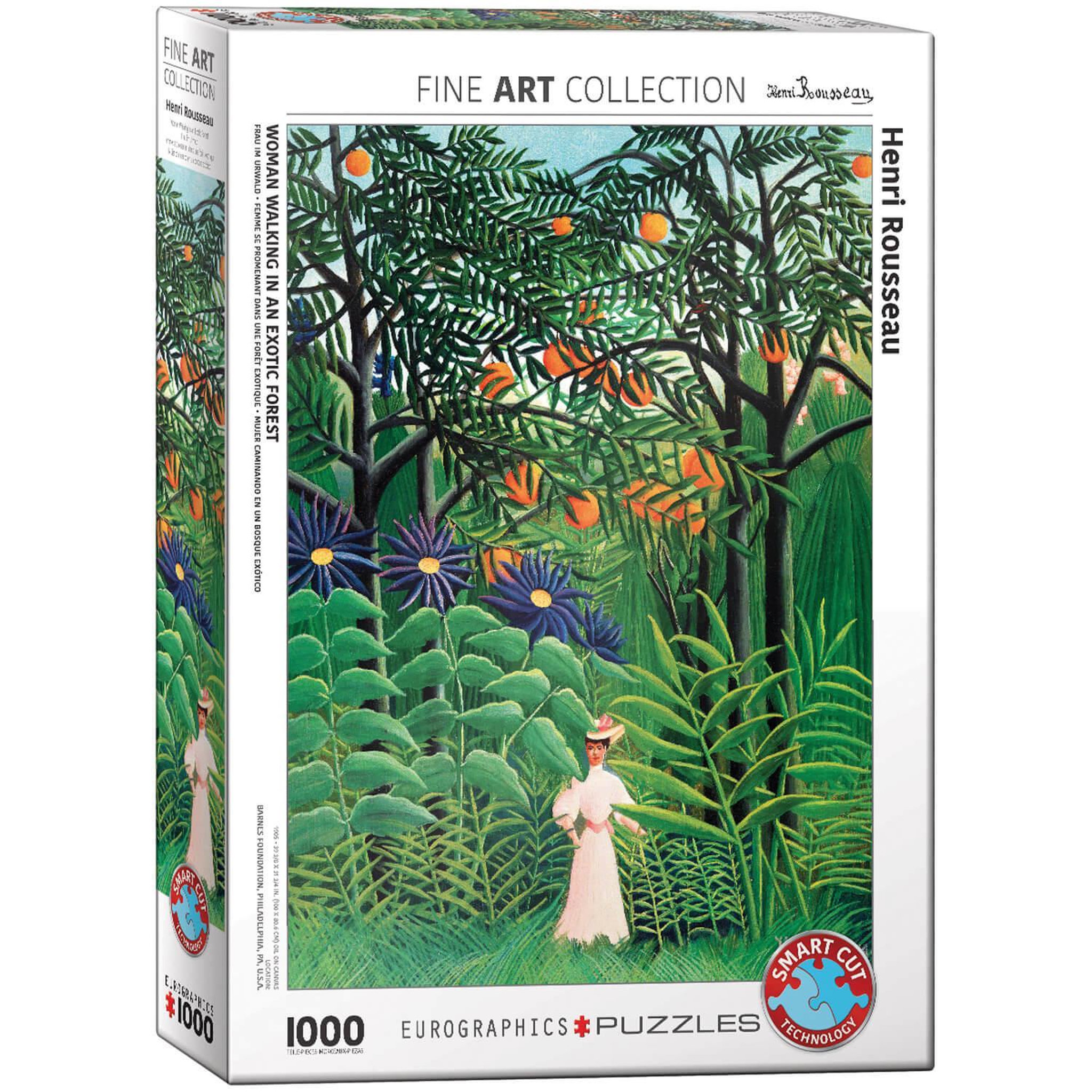 Voir la diapositive 2 : Eurographics Puzzle 1000 pièces : Femme marchant dans une forêt exotique, Henri Rousseau