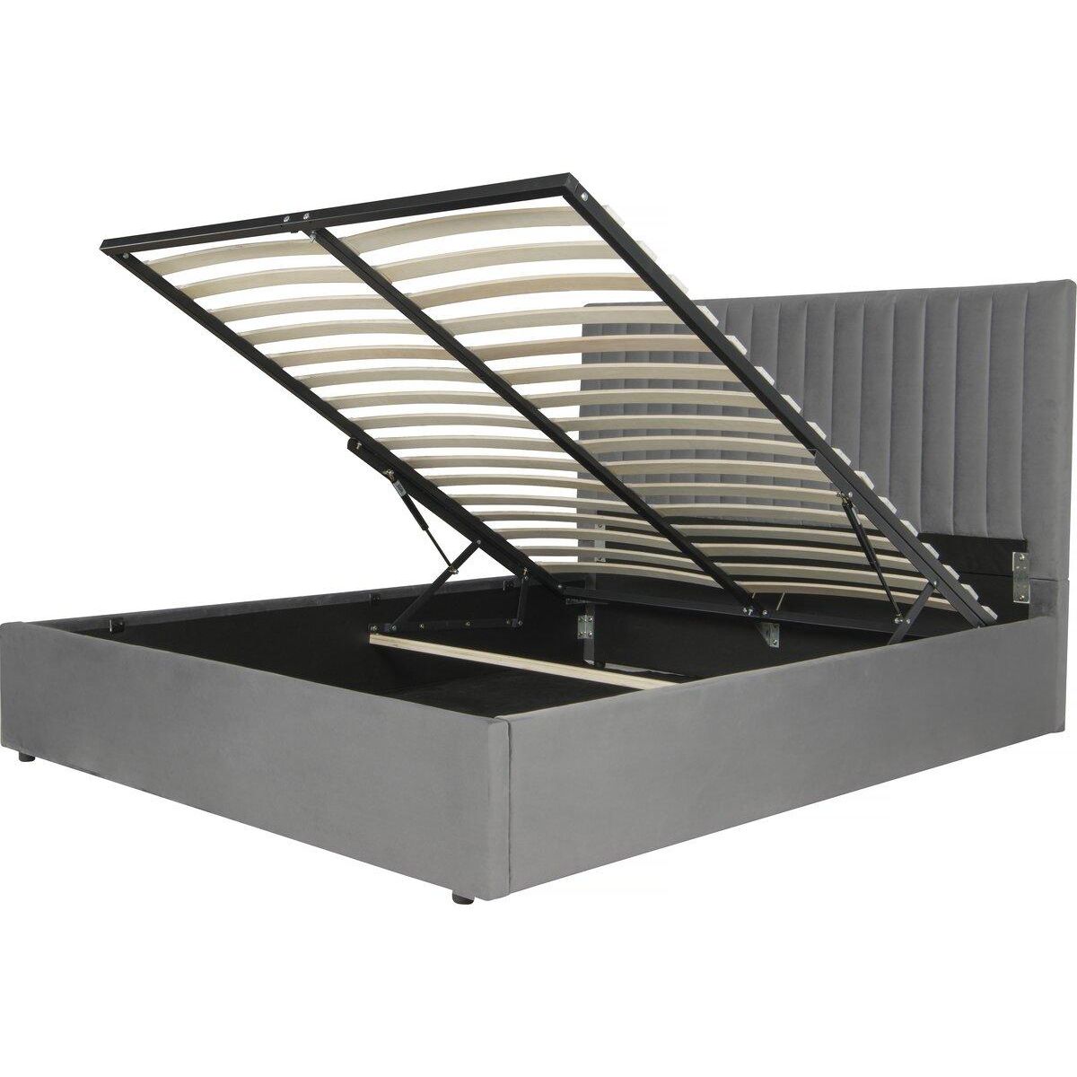 Habitat et Jardin Lit avec coffre  Mia  - 160 x 200 cm - Gris