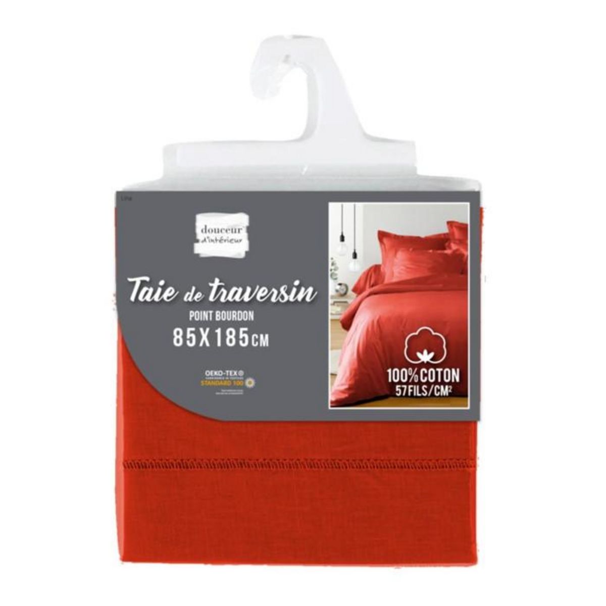 Paris Prix Taie de Traversin  Lina  85x185cm Paprika