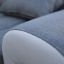 Canapé d'angle convertible réversible 4 places CAPRI tissu gris clair/pu blanc