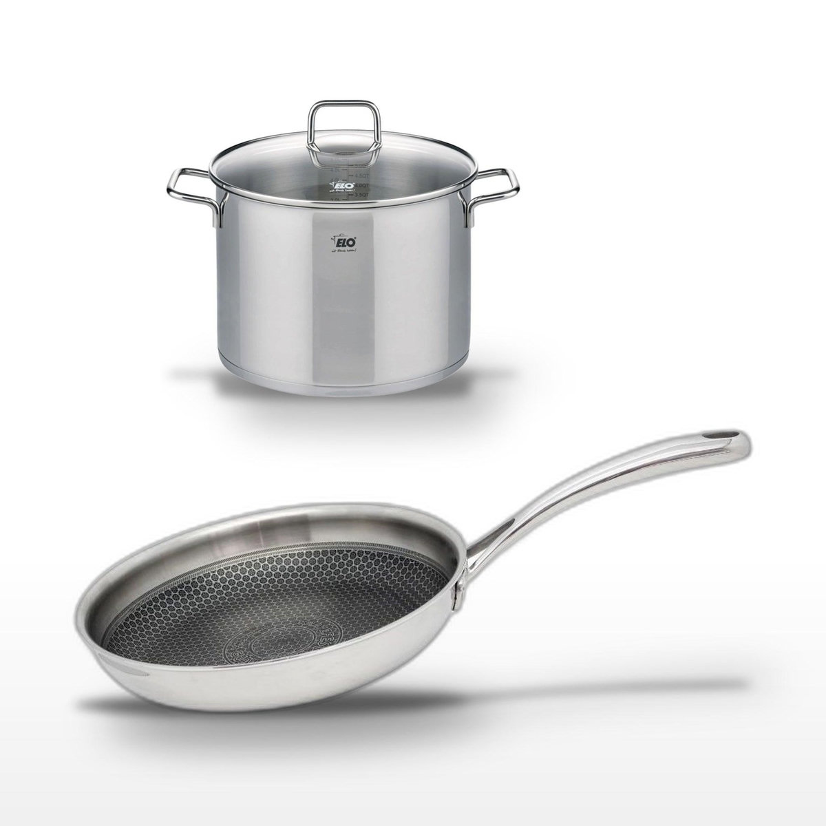 ELO Lot Poêle 24 cm et Faitout 26 cm Elo Relief Evolution