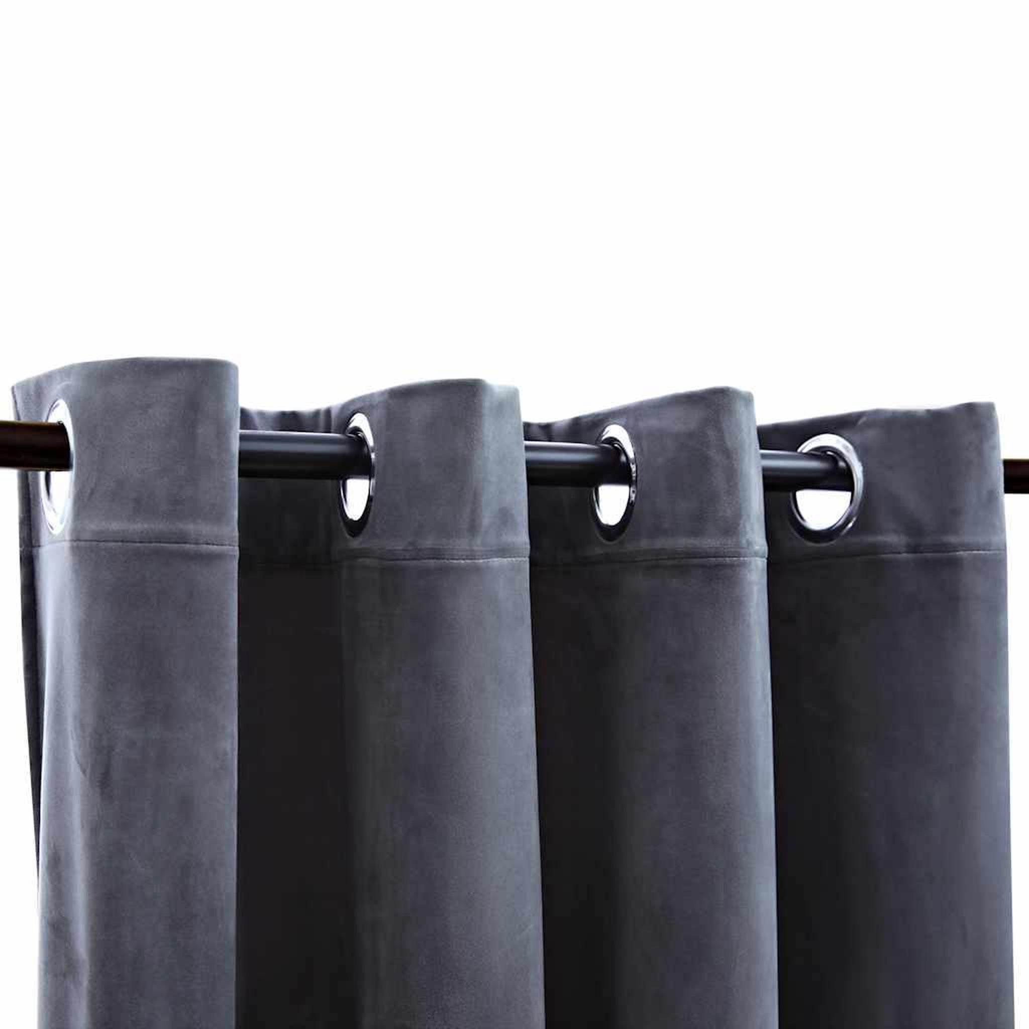 Voir la diapositive 4 : VIDAXL Rideau occultant et anneaux metal Velours Anthracite 290x245 cm