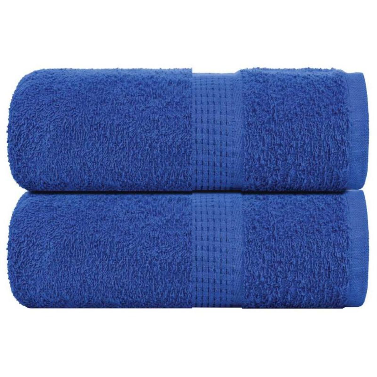 VIDAXL Serviettes de visage 2 pcs bleu 30x30 cm 360 g m² 100% coton