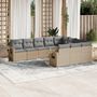Voir la diapositive 1 : VIDAXL Salon de jardin avec coussins 10 pcs beige resine tressee