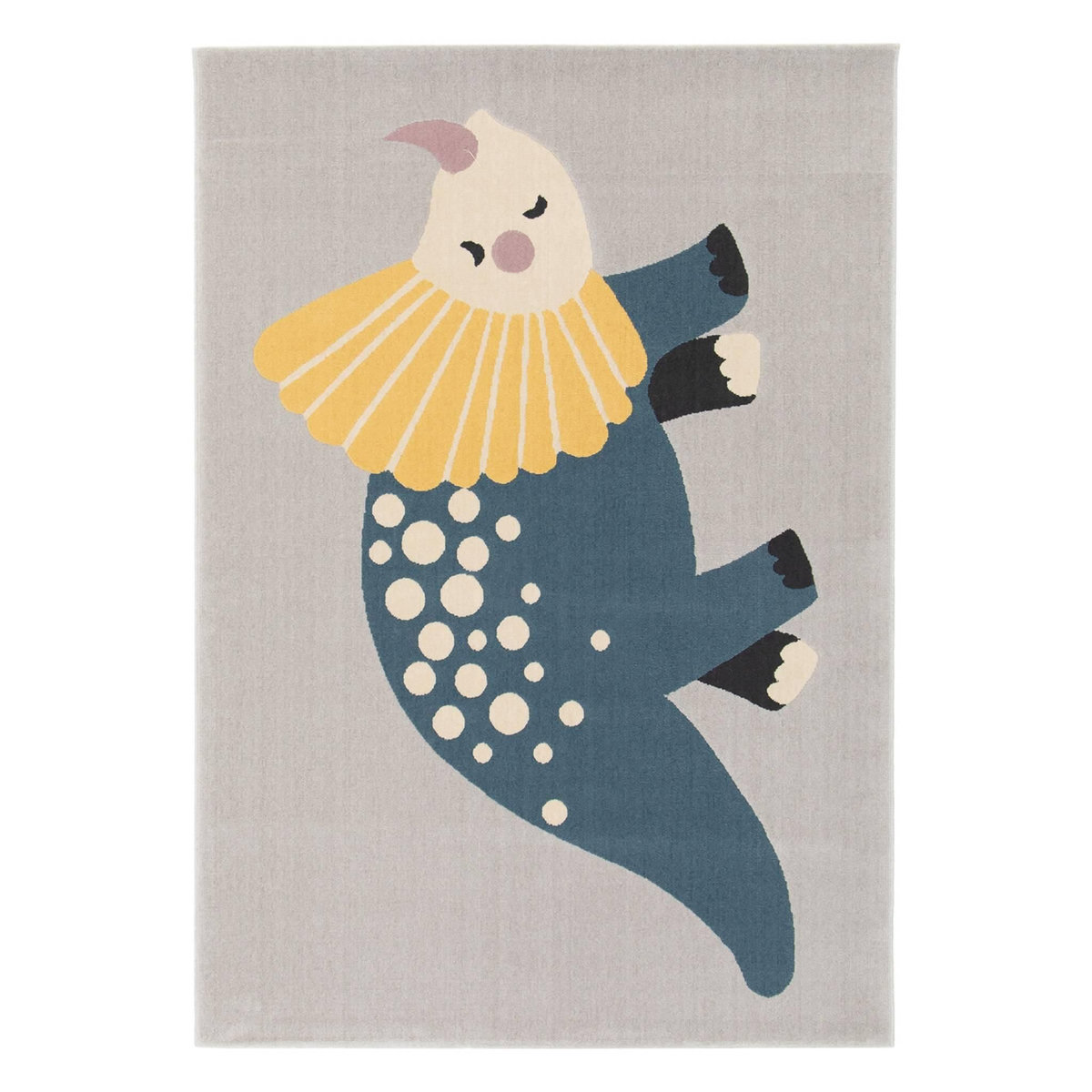 SWEEEK Tapis enfant dinosaure. tapis intérieur gris clair poils ras 120 x 170cm