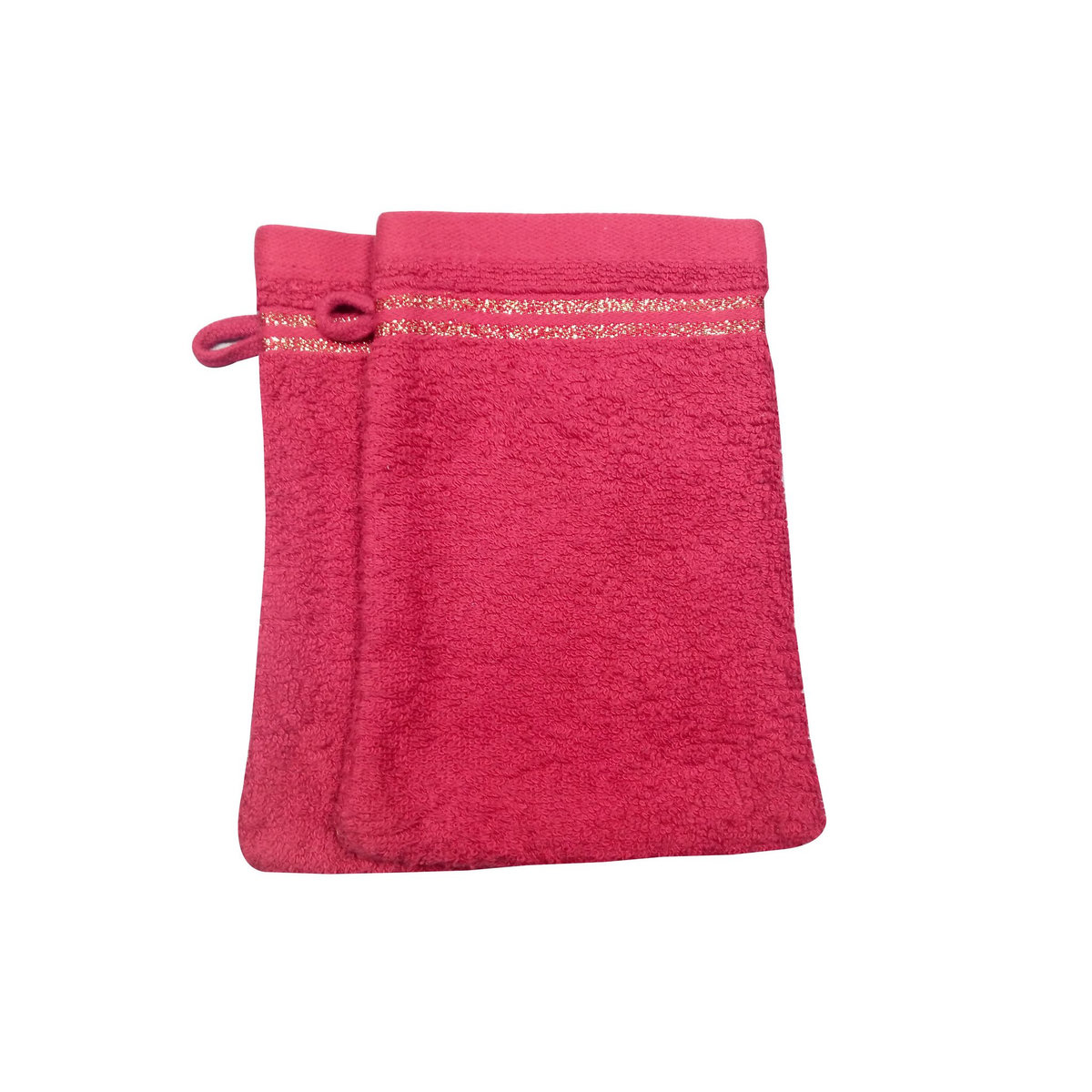 ACTUEL Lot de 2 gants de toilette uni en coton liteau Lurex  500G