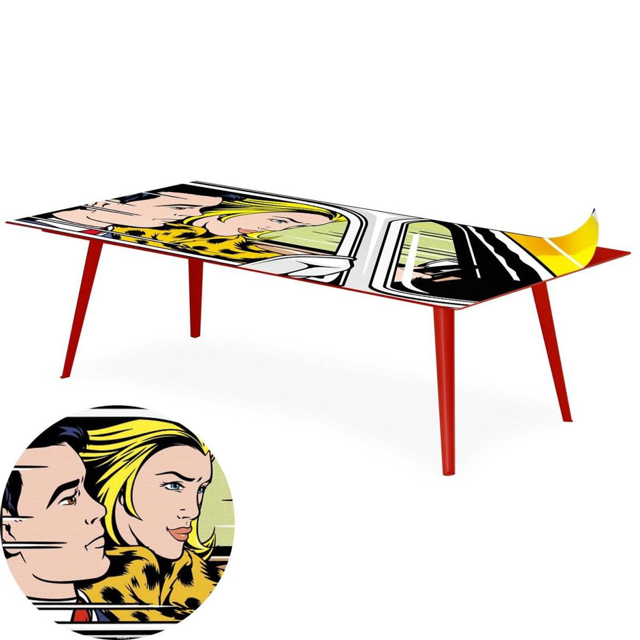 Voir la diapositive 3 : Paris Prix Table basse 1 cover  fast car  120cm rouge