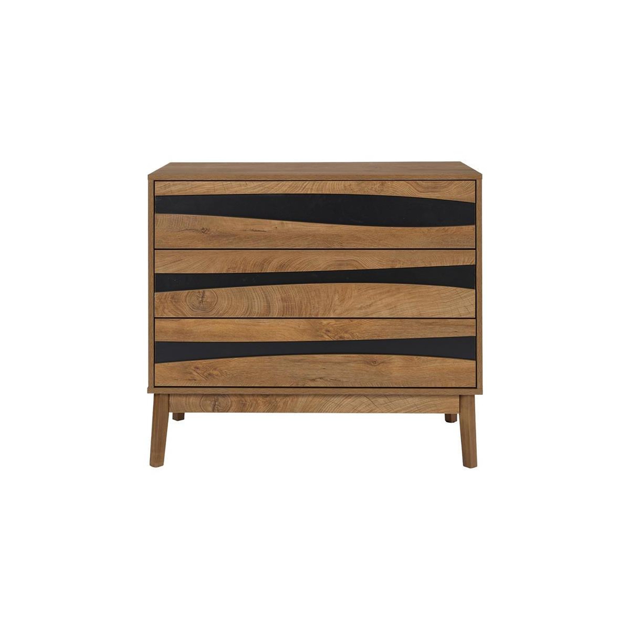 Voir la diapositive 2 : The Home Deco Factory Commode 3 Tiroirs  Forest  90cm Marron