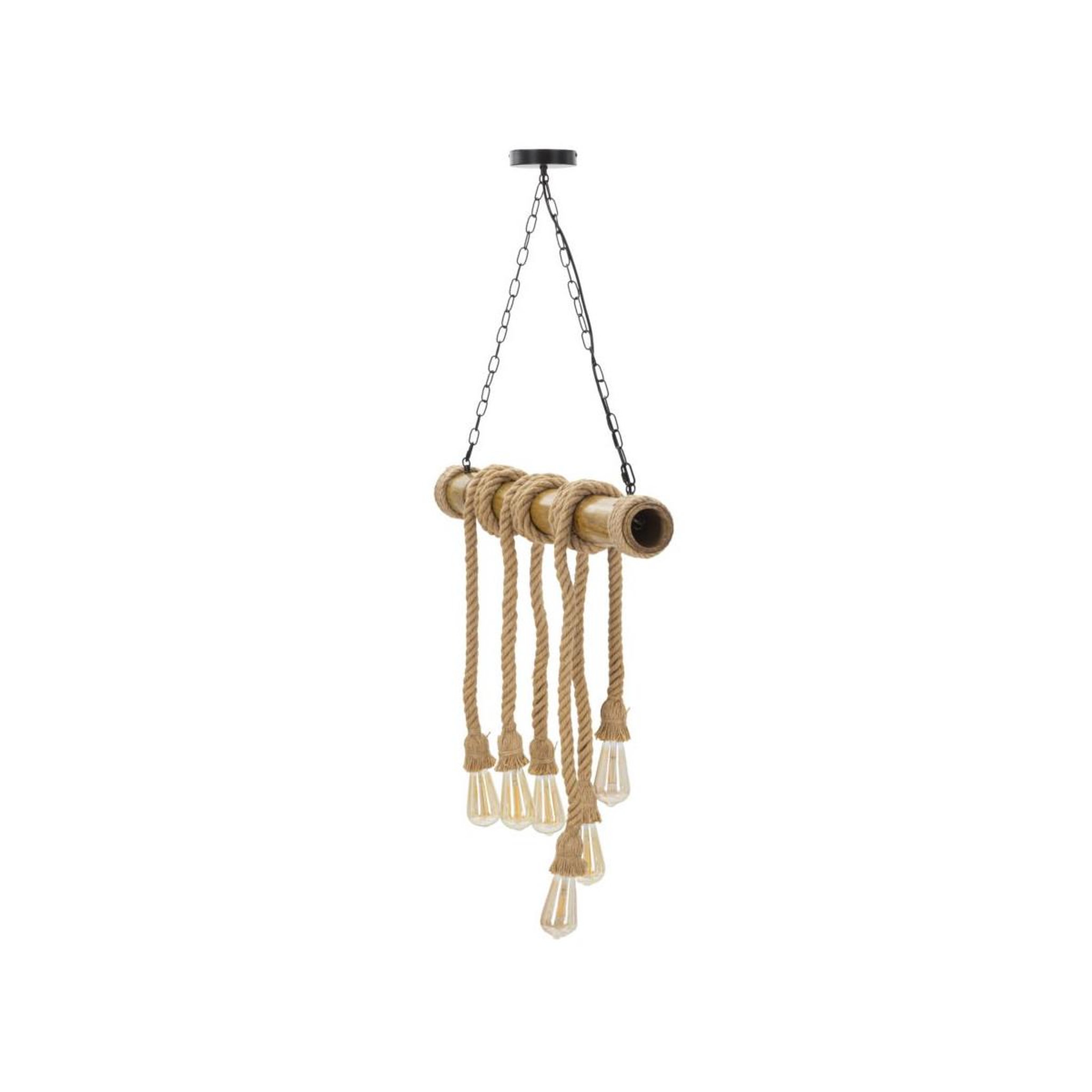 Voir la diapositive 3 : Paris Prix Lampe Suspension en Bambou  Rope  80cm Naturel