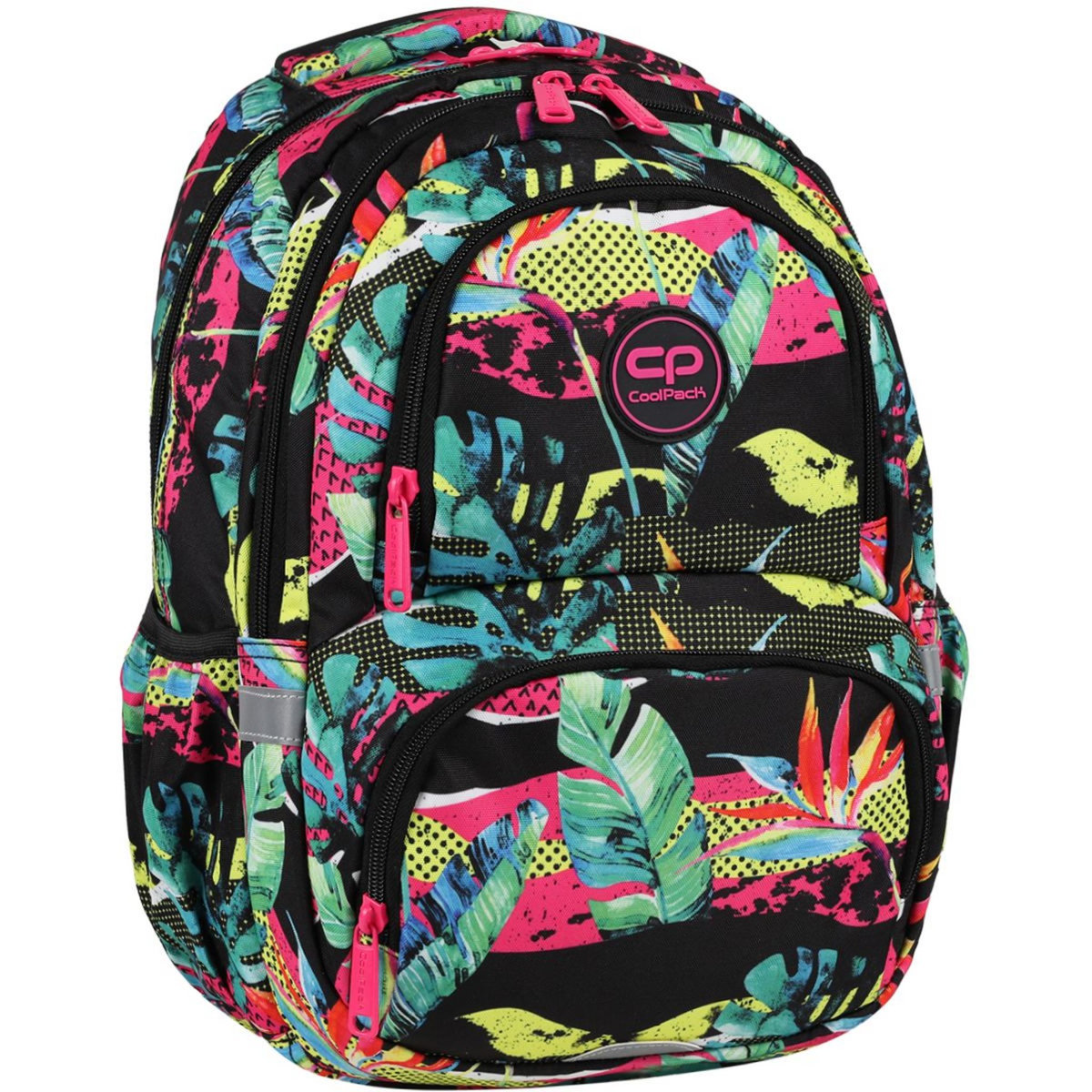 Coolpack Sac à dos 2 compartiments noir motif tropical