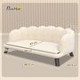 Voir la diapositive 2 : PAWHUT Canapé chien lit pour chien chat design contemporain coquillage dim. 98L x 60l x 35H cm coussin moelleux velours crème