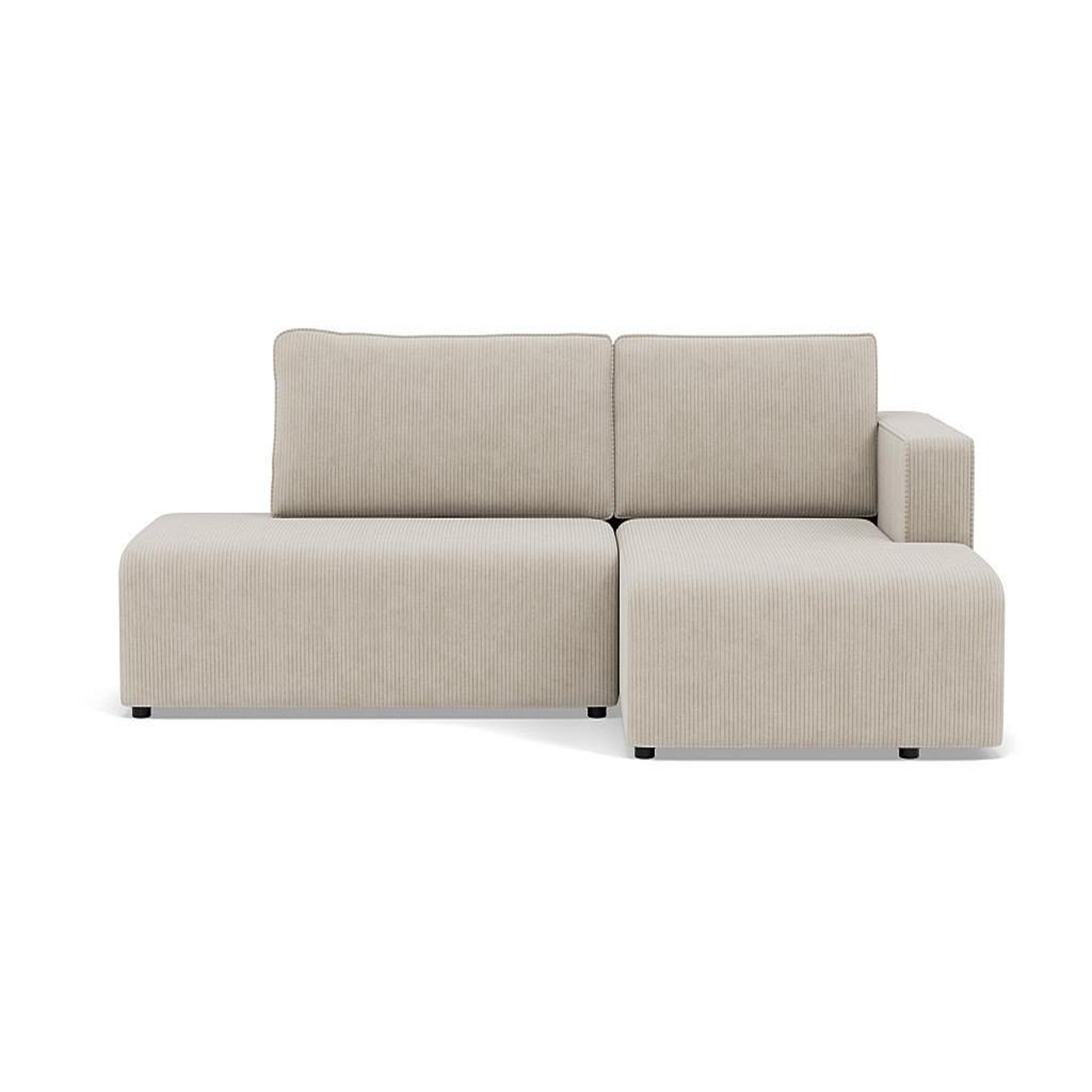 Voir la diapositive 1 : BEST MOBILIER Topaze - canapé d'angle droit 4 places convertible avec coffre en velours côtelé