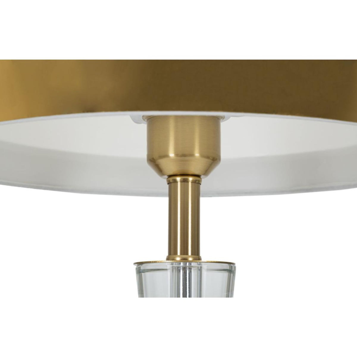 Paris Prix Lampe à Poser en Verre  Cristal  56cm Blanc & Or