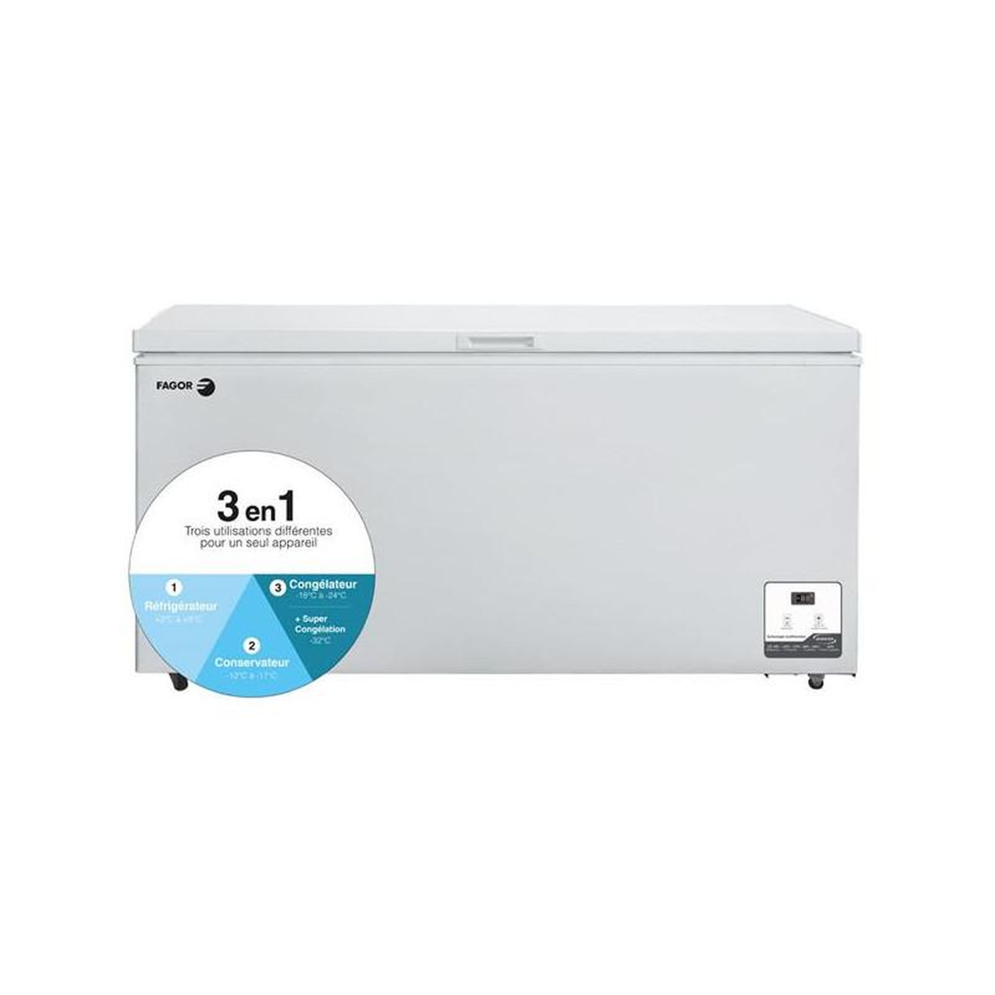 Voir la diapositive 4 : Fagor Congélateur coffre 165cm 500l - fcc500e