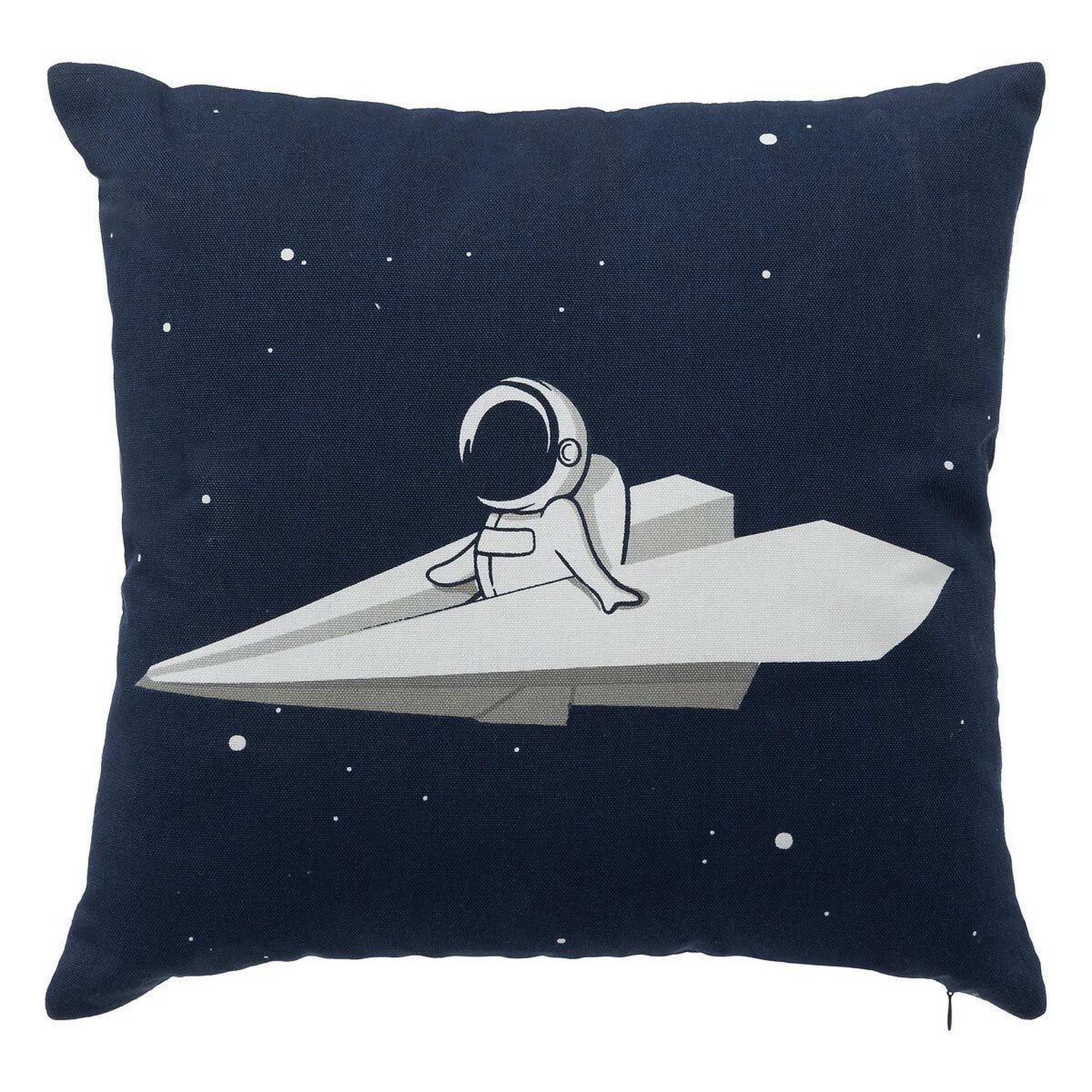 Voir la diapositive 1 : Atmosphera Kids Coussin Déco Enfant  Espace  40x40cm Bleu Foncé