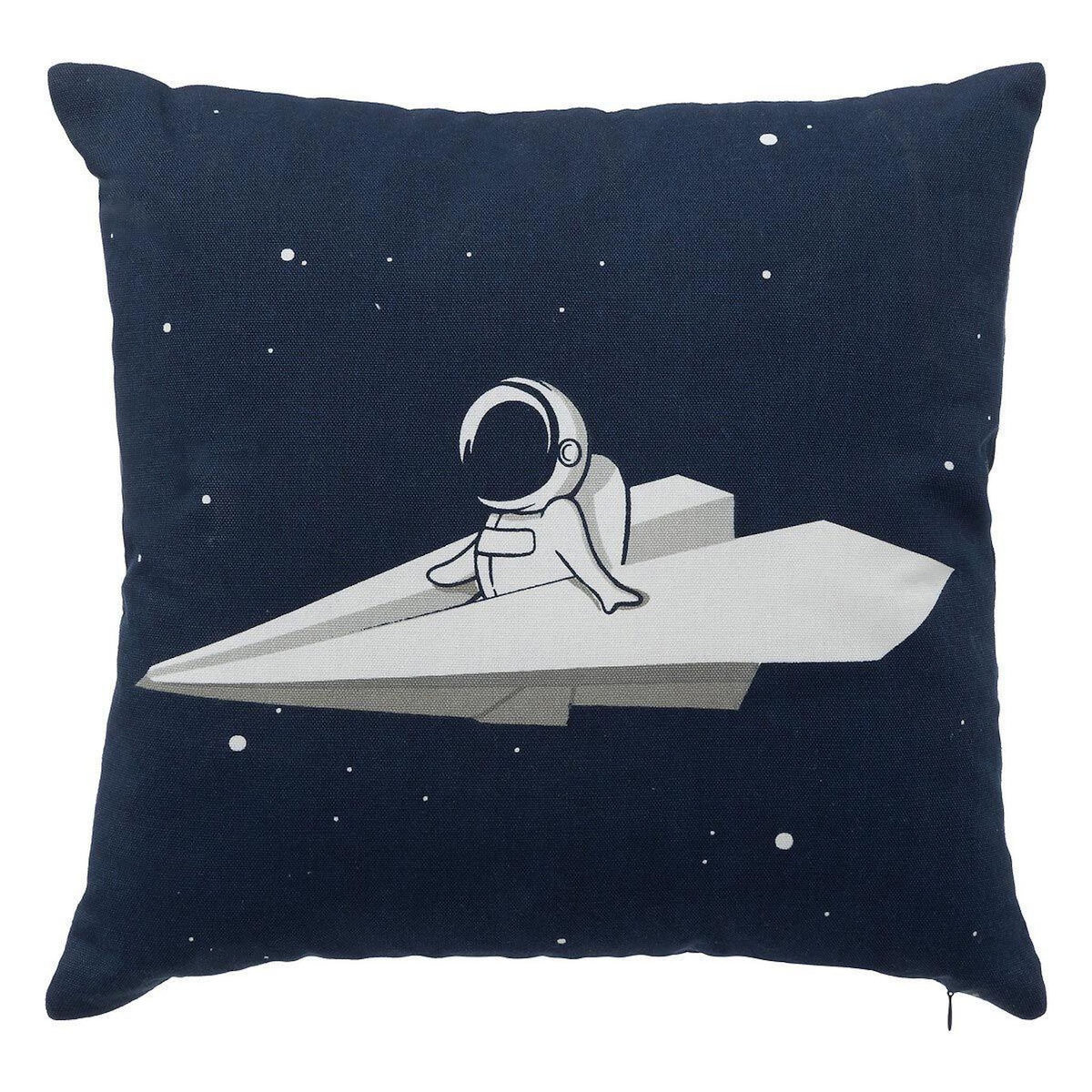 Atmosphera Kids Coussin Déco Enfant  Espace  40x40cm Bleu Foncé