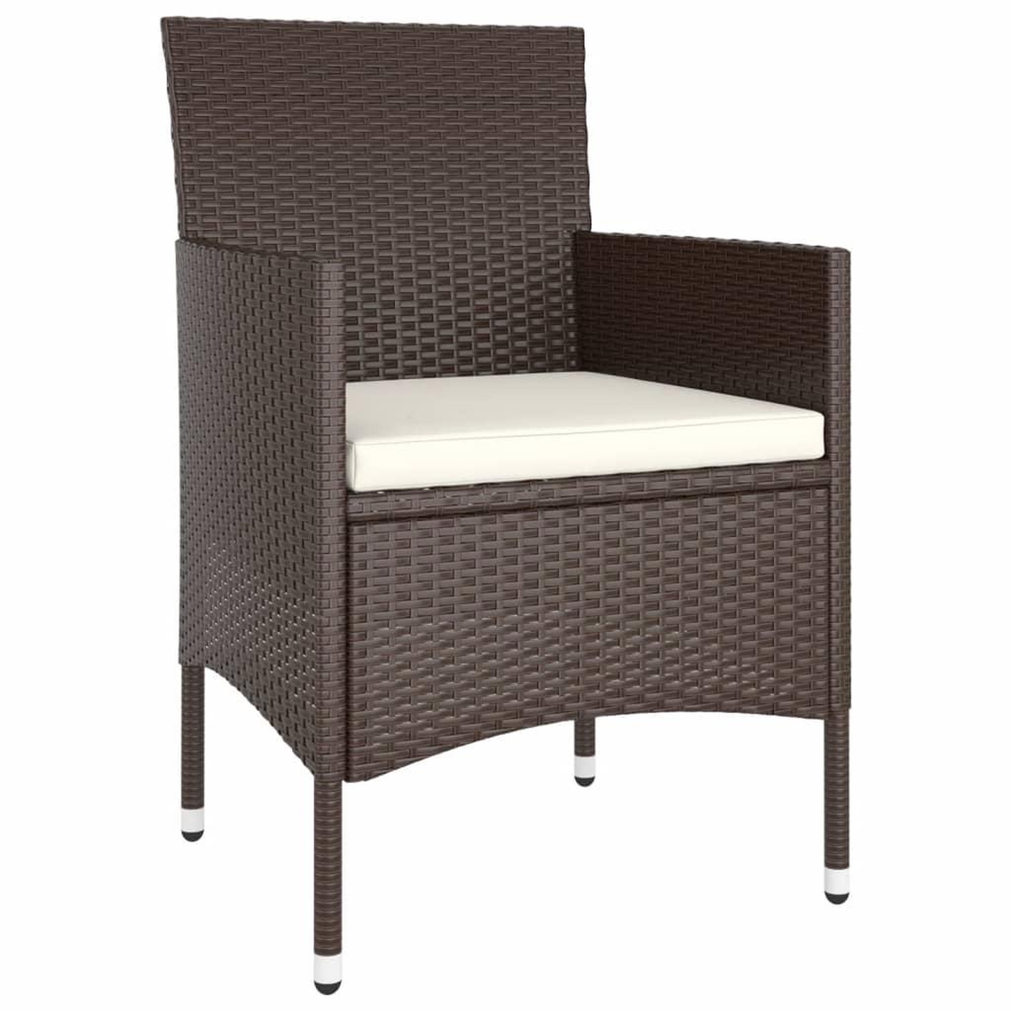 Voir la diapositive 4 : VIDAXL Ensemble de bistro de jardin 5 pcs poly rotin et verre trempe