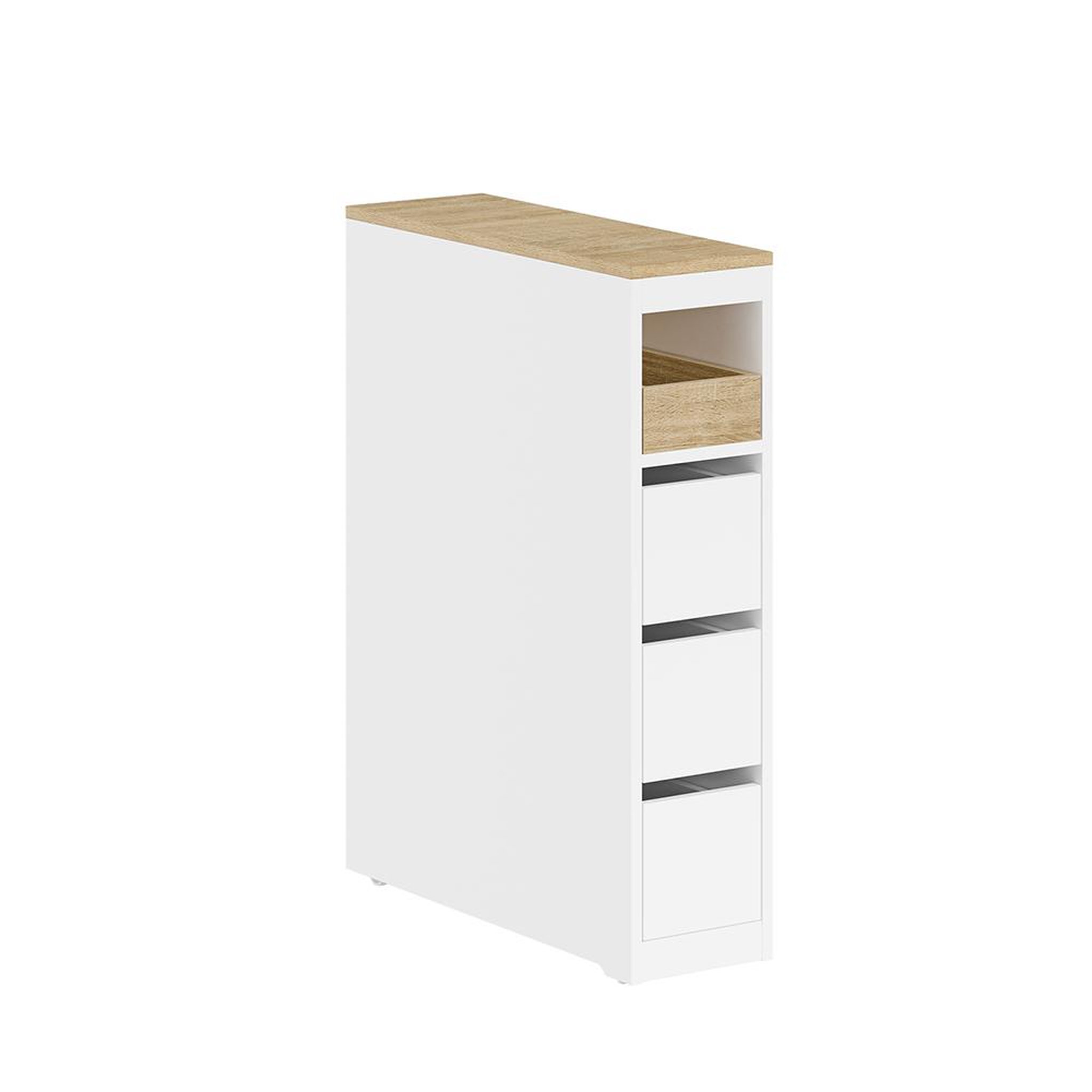 SOBUY SoBuy - Meuble bas de salle de bain à 4 tiroirs - Blanc - 60x20x82cm - Nordique - BZR54-K-W