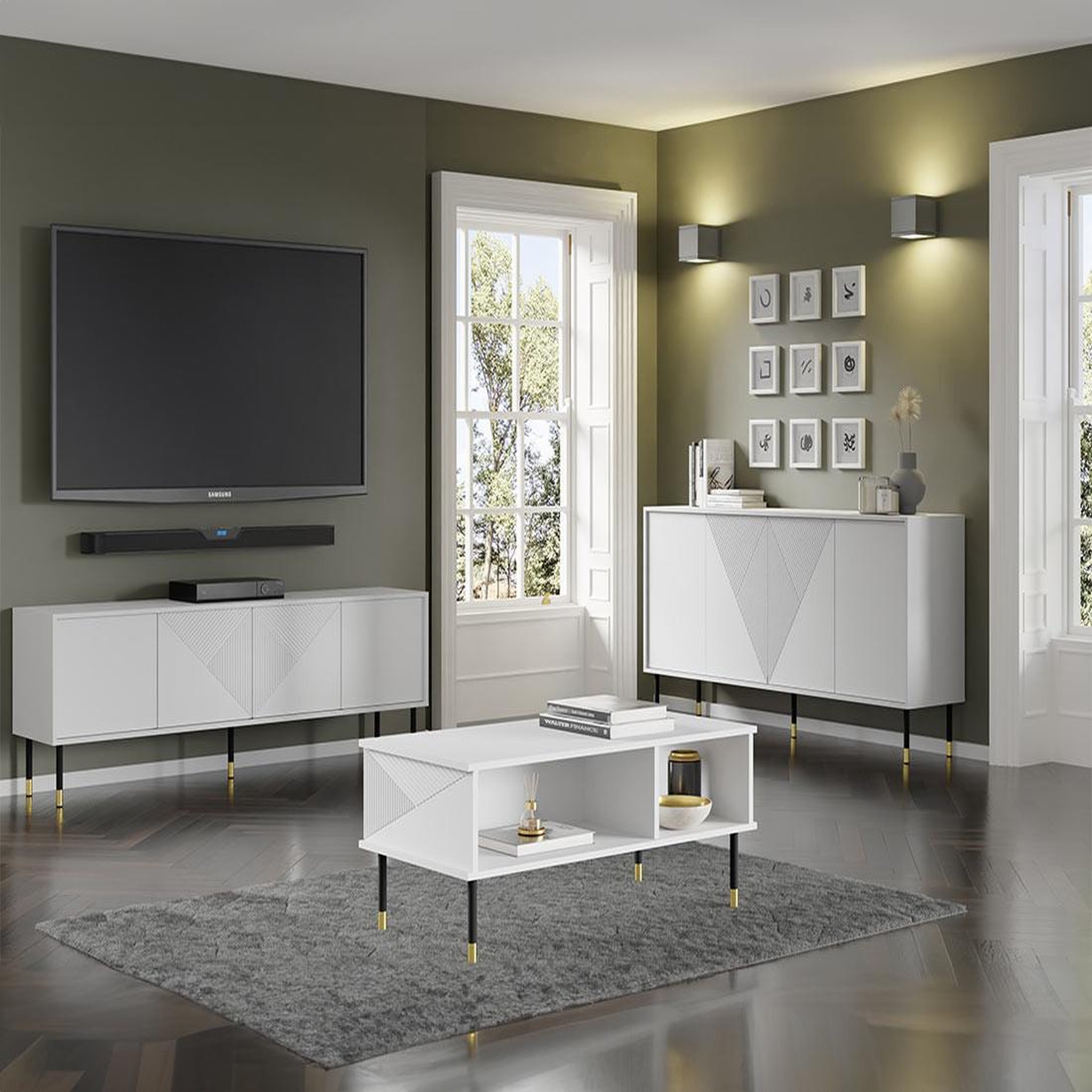 Voir la diapositive 5 : BEST MOBILIER Kirua - meuble tv - 4 portes - 180 cm