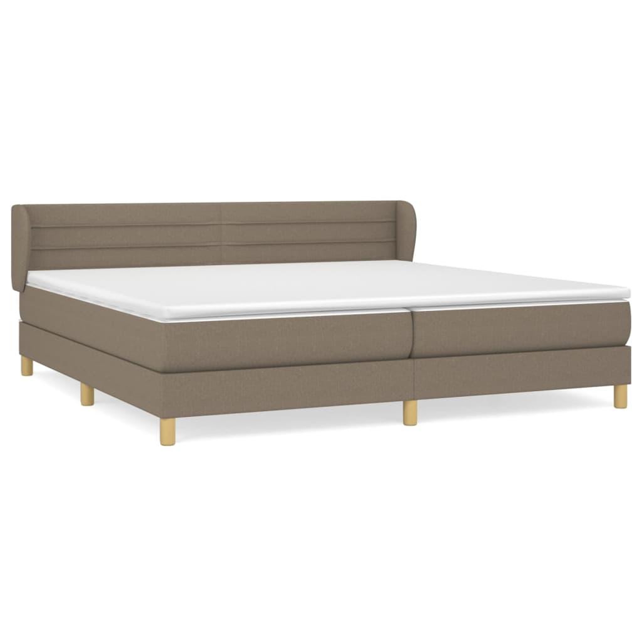 Voir la diapositive 1 : VIDAXL Sommier a lattes de lit avec matelas Taupe 200x200 cm Tissu