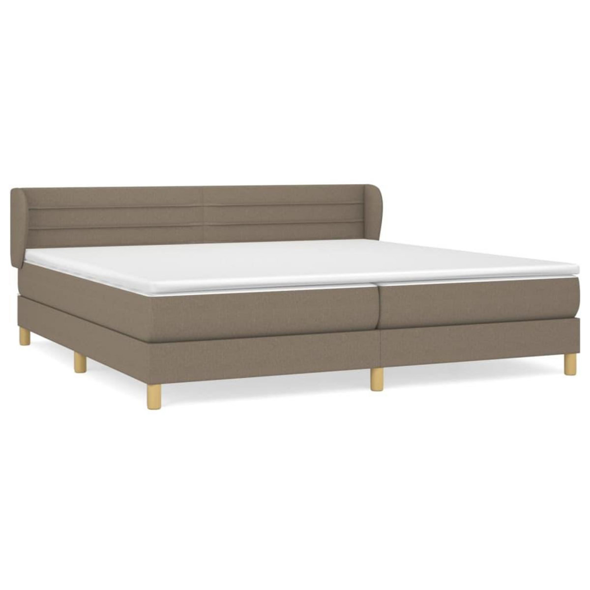 VIDAXL Sommier a lattes de lit avec matelas Taupe 200x200 cm Tissu