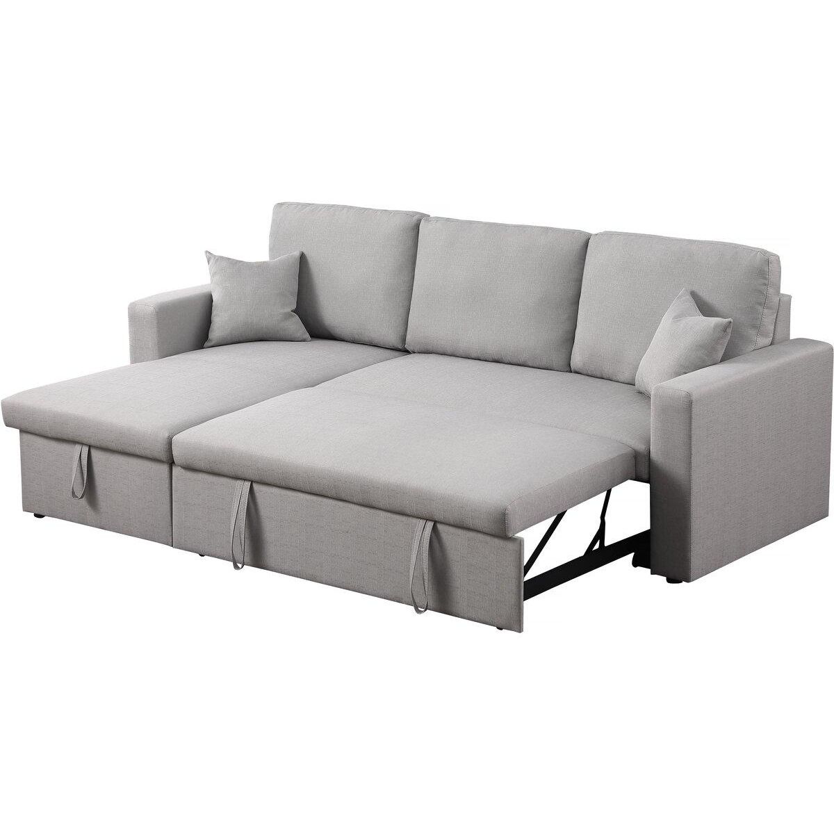 Habitat et Jardin Canapé d'angle convertible/ réversible avec coffre  Alain  - 3 places - Gris clair