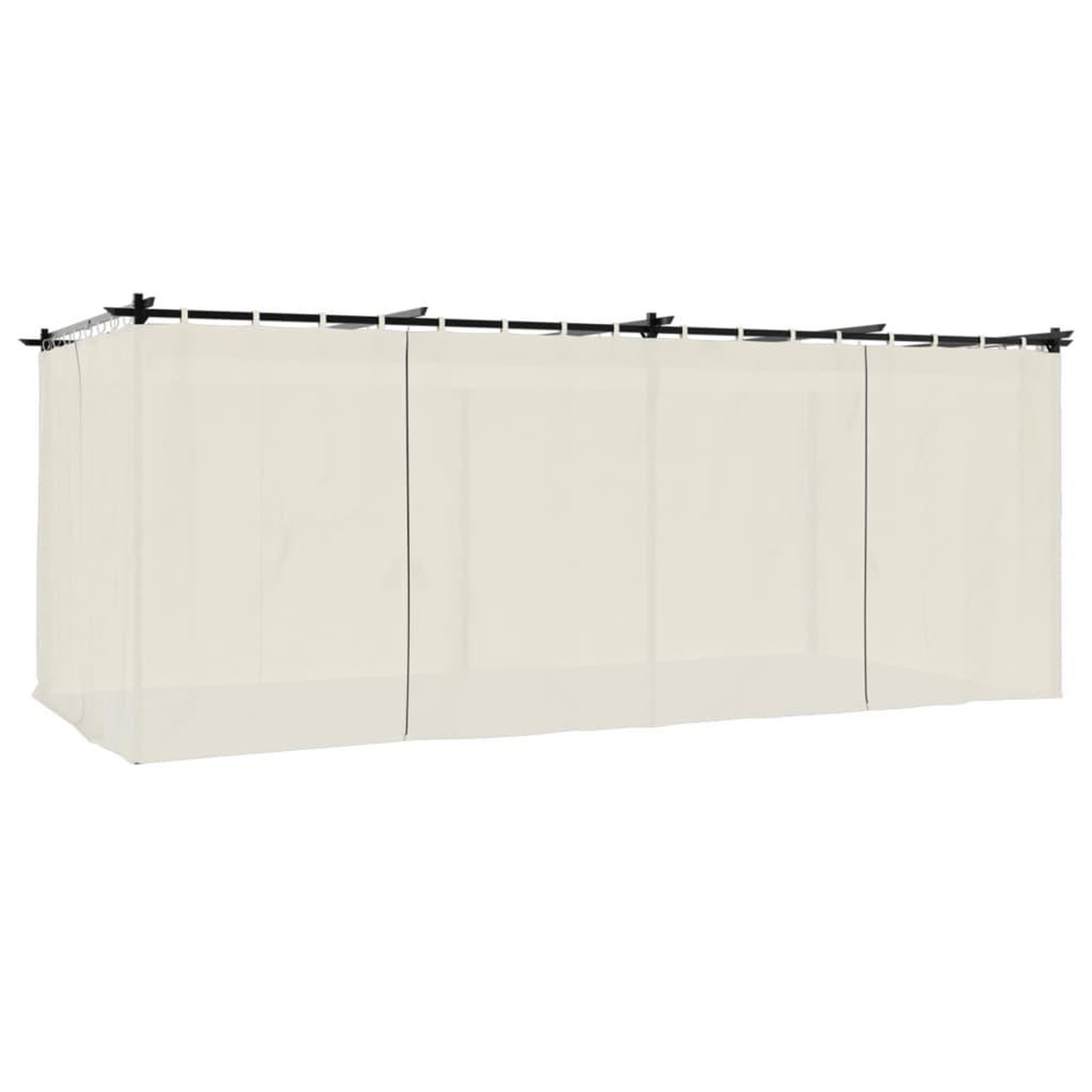Voir la diapositive 2 : VIDAXL Tonnelle avec rideaux creme 6x3 m acier