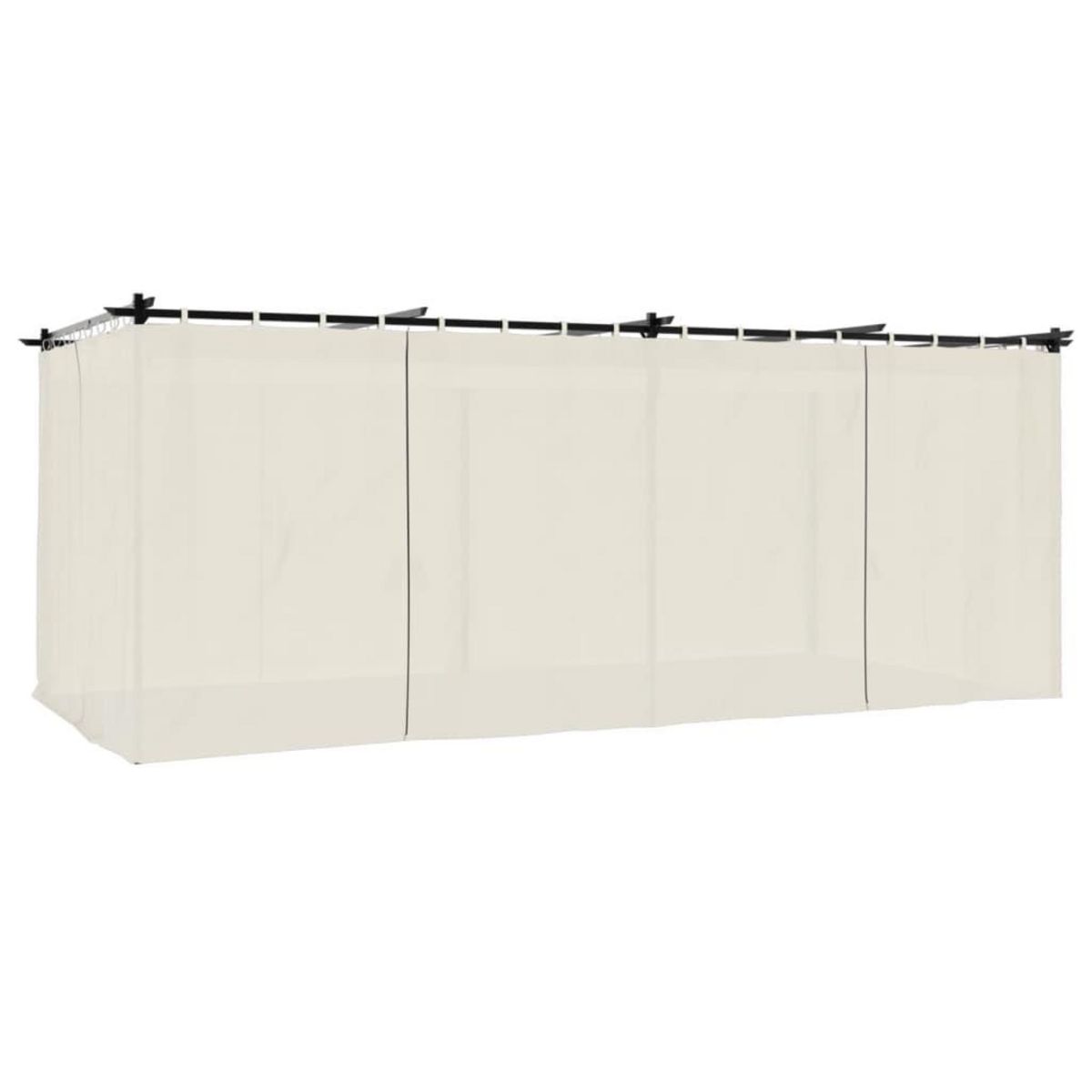 VIDAXL Tonnelle avec rideaux creme 6x3 m acier