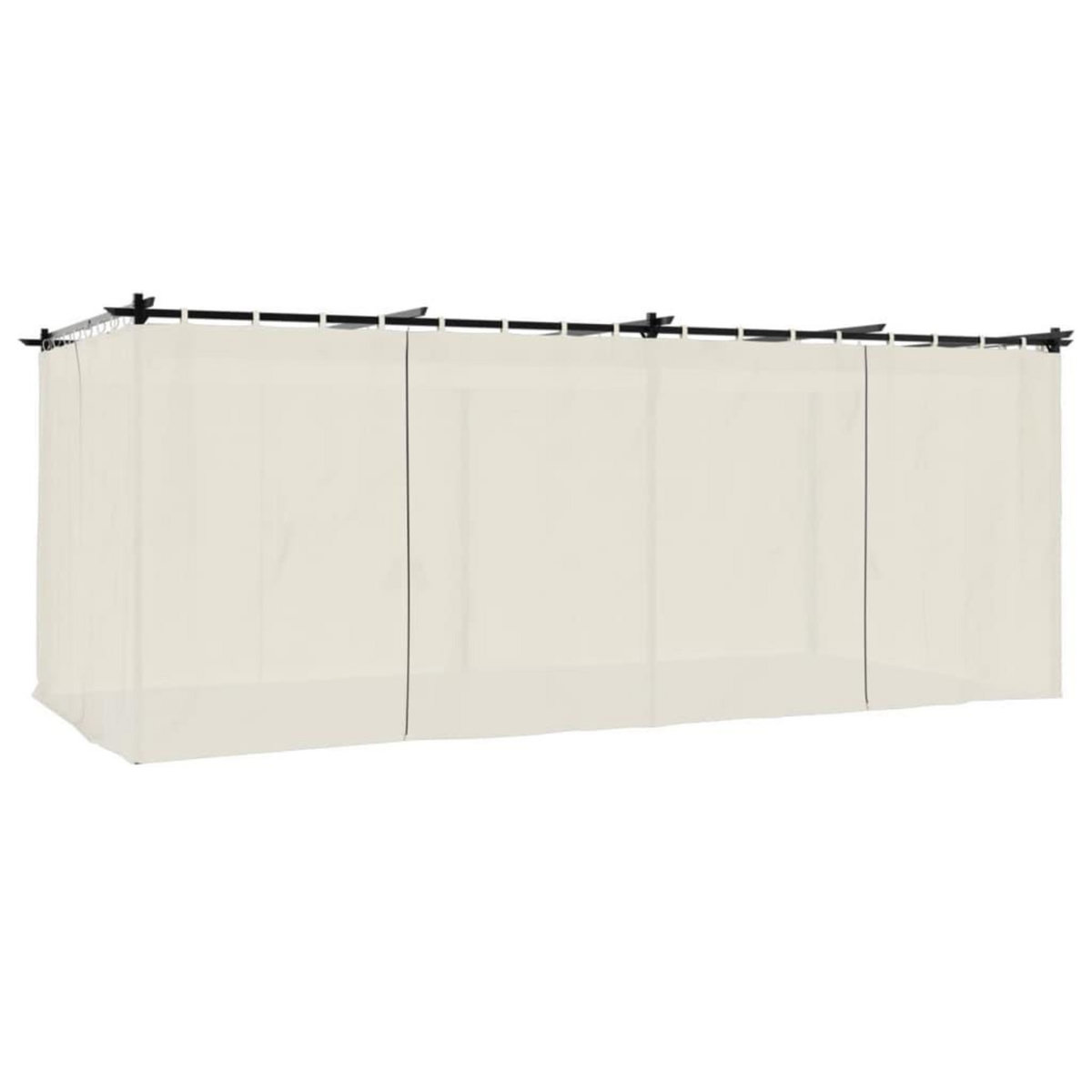 VIDAXL Tonnelle avec rideaux creme 6x3 m acier