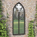 VIDAXL Miroir de jardin Noir 100x45 cm Fer pour utilisation exterieure