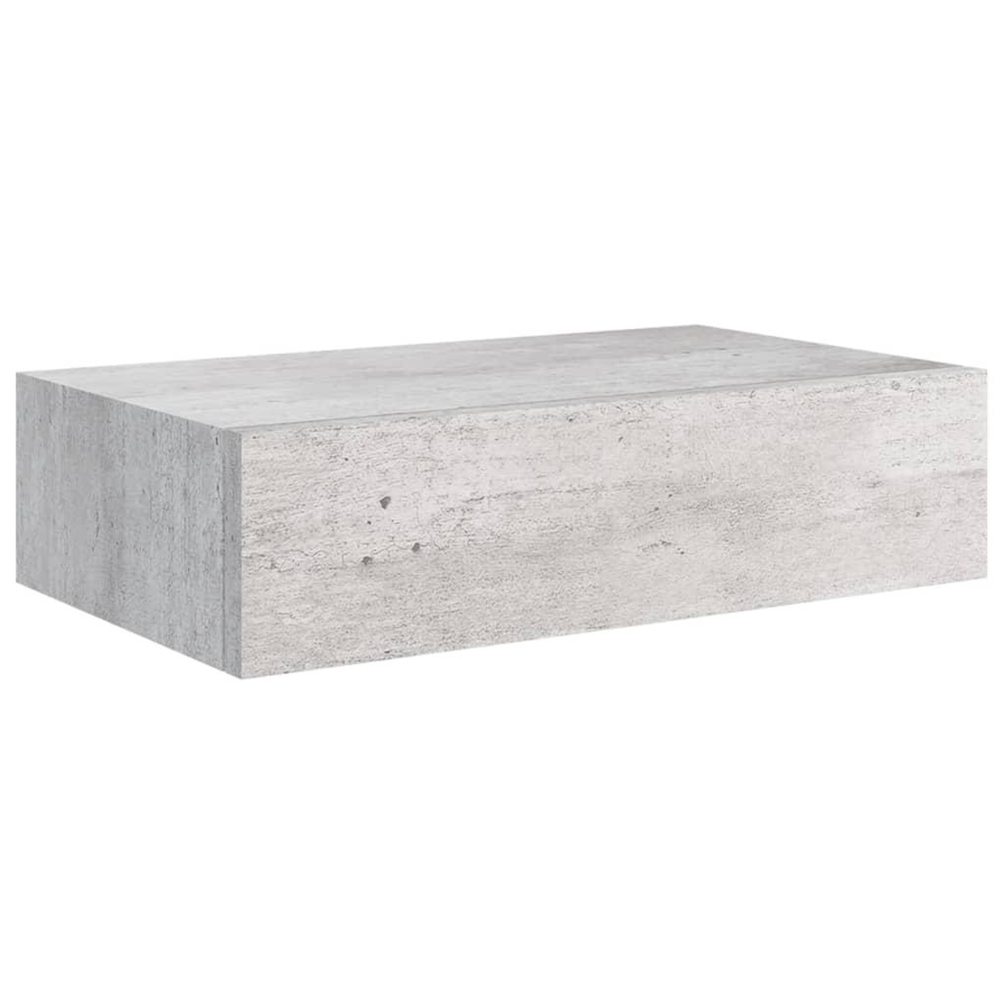 Voir la diapositive 4 : VIDAXL Etageres a tiroir murales 2 pcs Gris beton 40x23,5x10 cm MDF