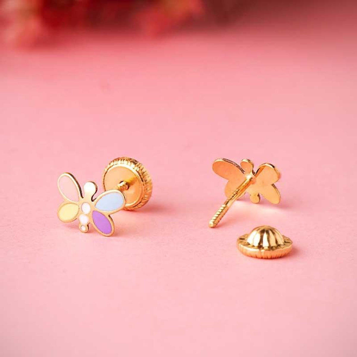 L'ATELIER D'AZUR Boucles d'Oreilles Or 18 Carats 750/000 Jaune - Papillons