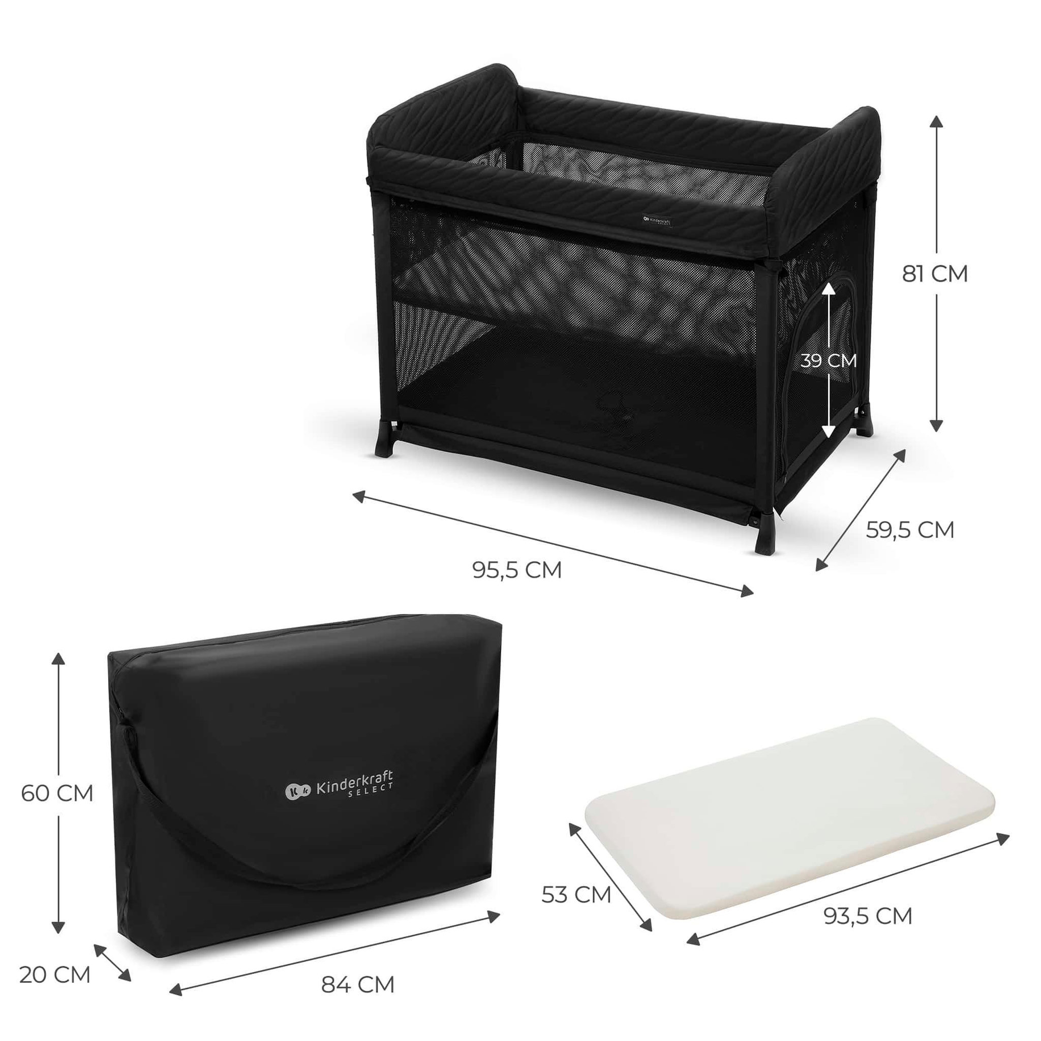 Voir la diapositive 6 : KINDERKRAFT Lit parapluie pliable à deux niveaux