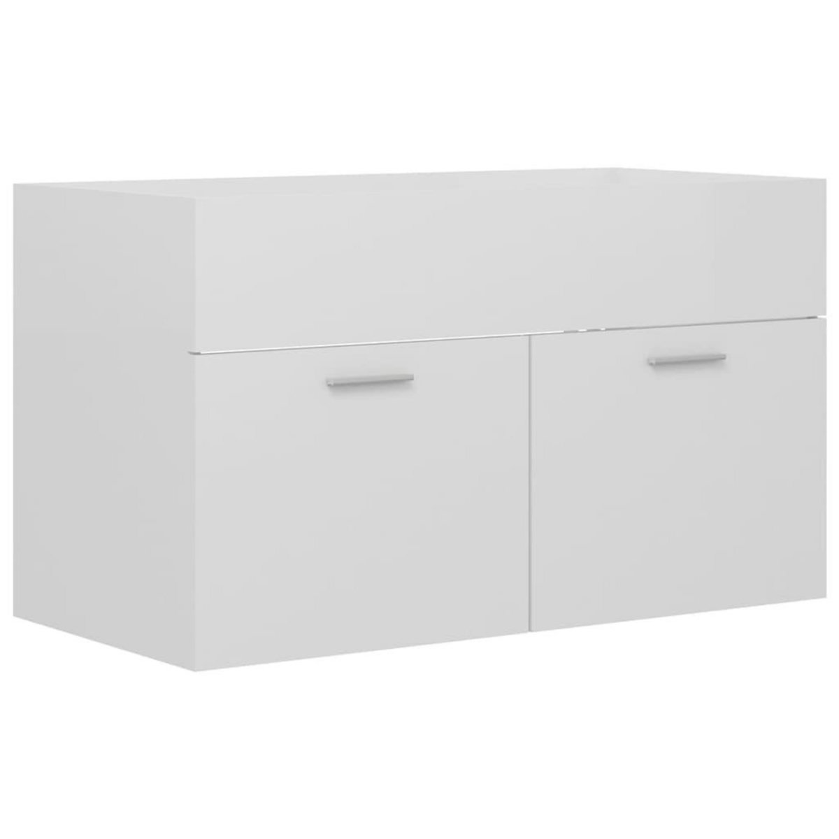 VIDAXL Armoire d'evier avec lavabo integre Blanc brillant Agglomere