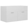 Voir la diapositive 5 : VIDAXL Armoire d'evier avec lavabo integre Blanc brillant Agglomere