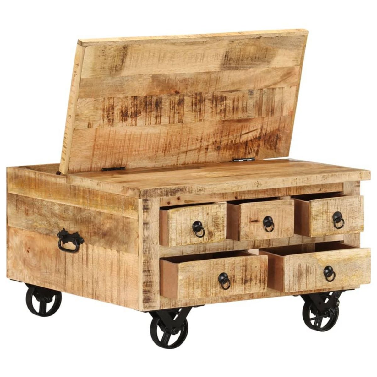 VIDAXL Table basse Bois de manguier brut 70 x 70 x 40 cm