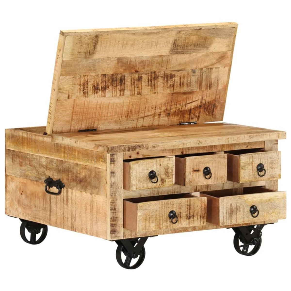 VIDAXL Table basse Bois de manguier brut 70 x 70 x 40 cm