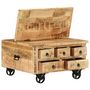 Voir la diapositive 3 : VIDAXL Table basse Bois de manguier brut 70 x 70 x 40 cm