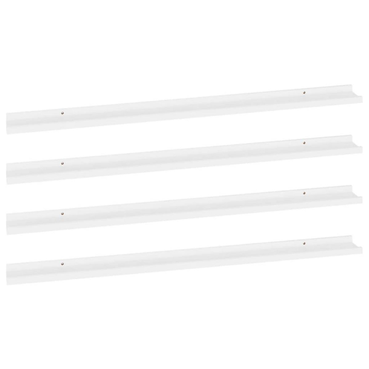 VIDAXL Etageres murales 4 pcs Blanc 115x9x3 cm
