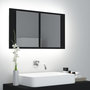 Voir la diapositive 1 : VIDAXL Armoire a miroir de salle de bain LED Noir 80x12x45 Acrylique