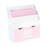 Atmosphera Kids Bibliothèque avec bac de rangement sur roulettes - 62 x 70 cm - Rose