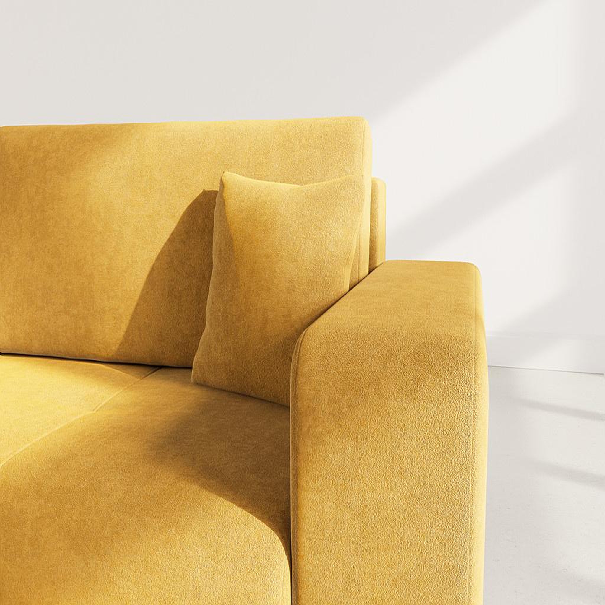 Voir la diapositive 4 : BEST MOBILIER Nicole - canapé droit 4 places convertible avec coffre en tissu