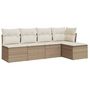 Voir la diapositive 2 : VIDAXL Salon de jardin avec coussins 5 pcs beige resine tressee