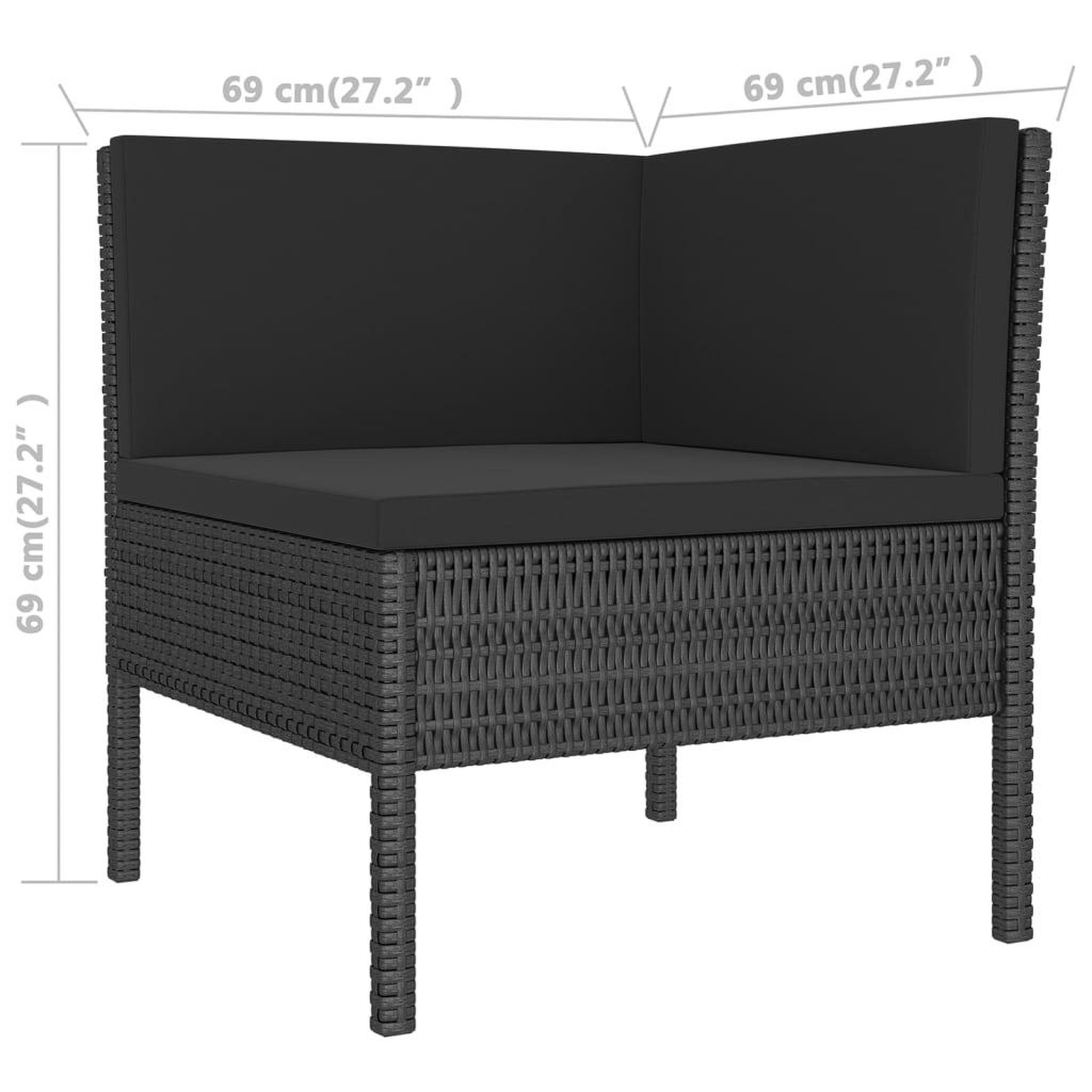 Voir la diapositive 6 : VIDAXL Salon de jardin 11 pcs avec coussins Resine tressee Noir