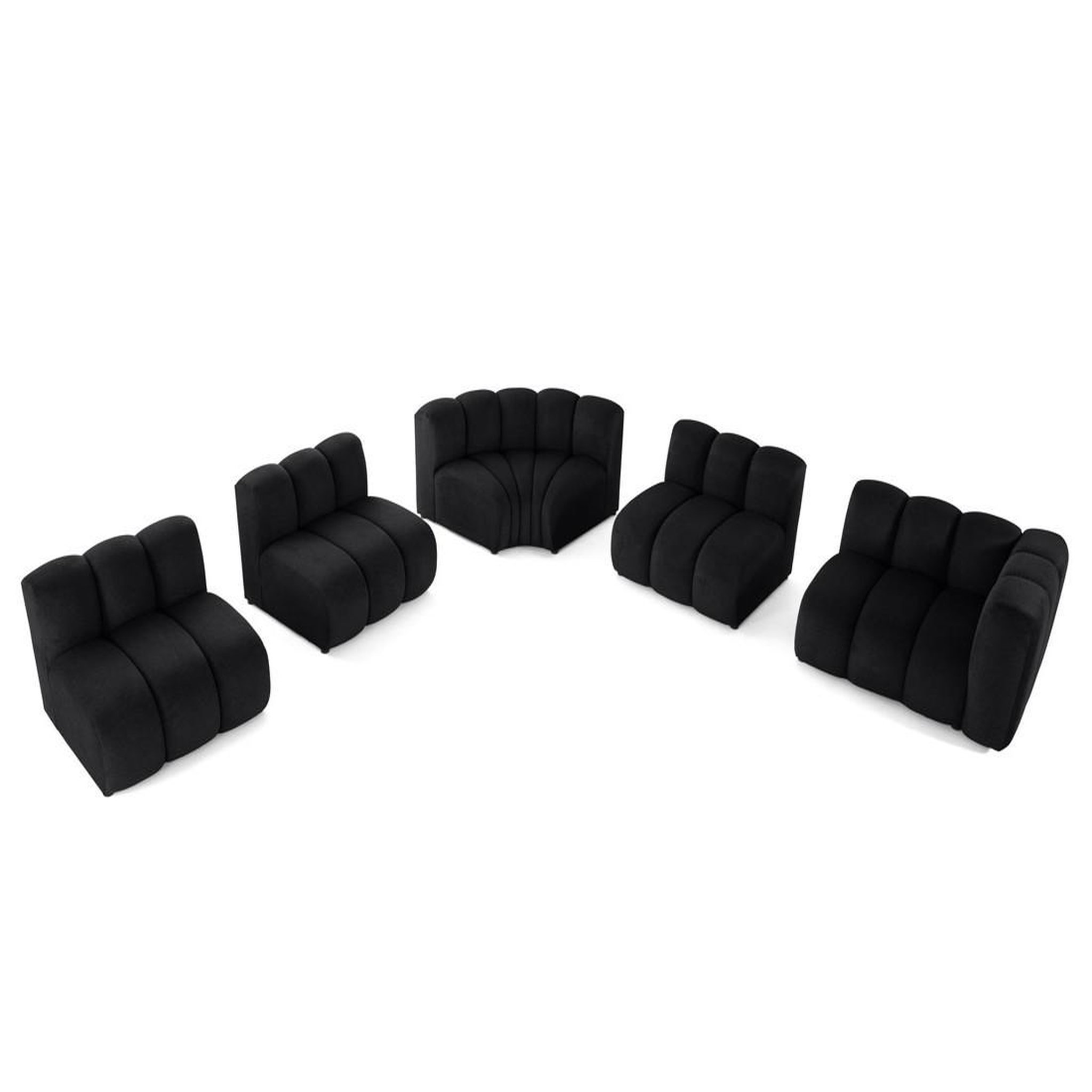 Voir la diapositive 2 : LISA DESIGN Debbie - canapé modulable d'angle gauche 5 places en tissu texturé