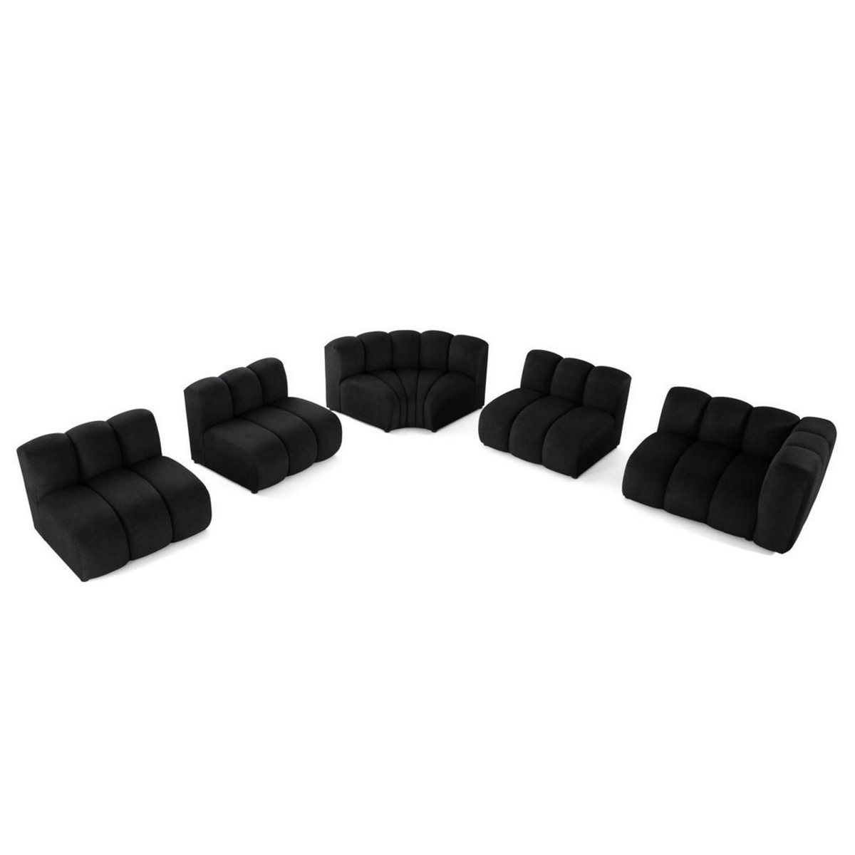 LISA DESIGN Debbie - canapé modulable d'angle gauche 5 places en tissu texturé