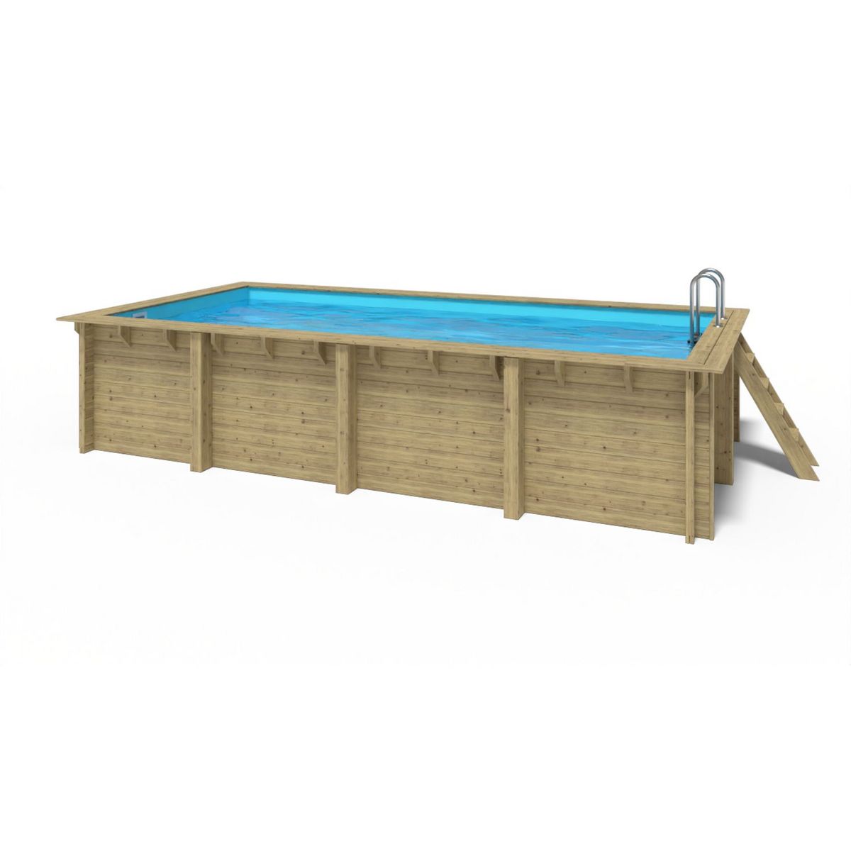 WATERCLIP Piscine bois rectangulaire 6,20 x 3,20